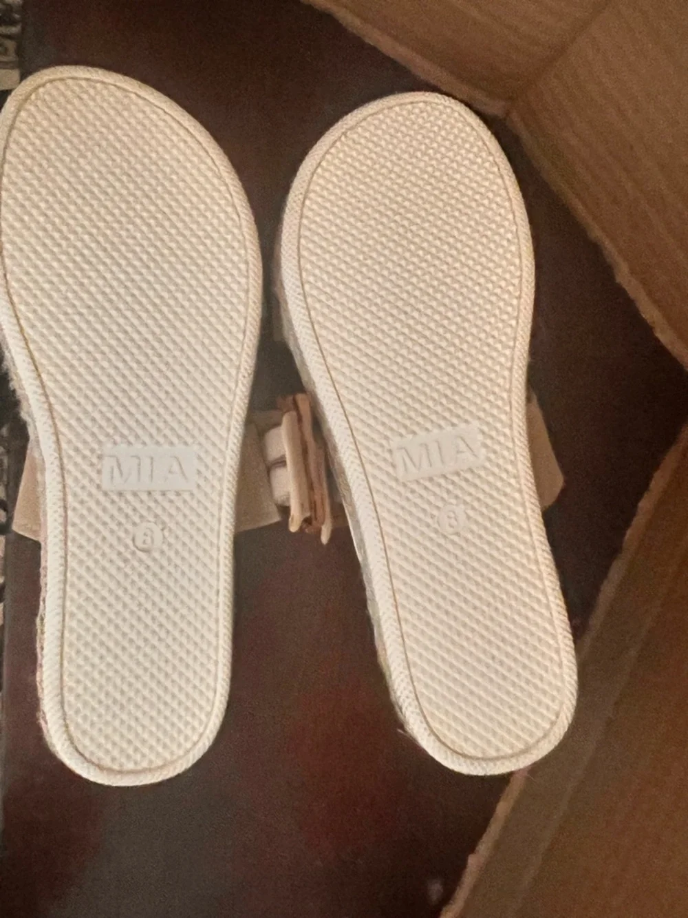 MIA Tan Double-Strap Slide Sandals with Buckle Accent - Picture 9 of 14